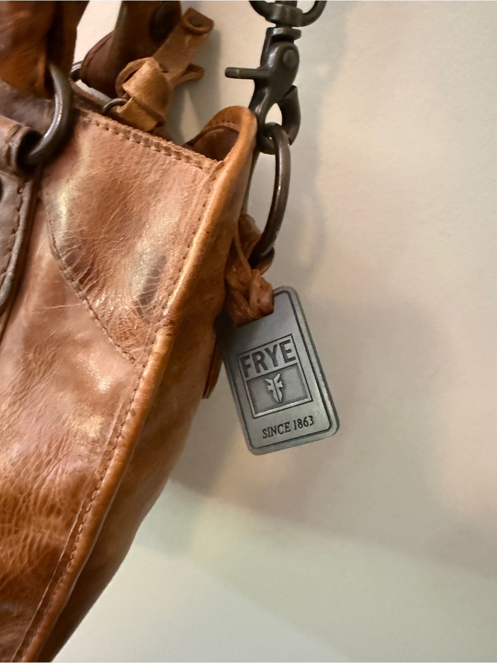 FRYE MELISSA SATCHEL BROWN LEATHER SHOULDER TOTE CROSSBODY - Picture 8 of 13
